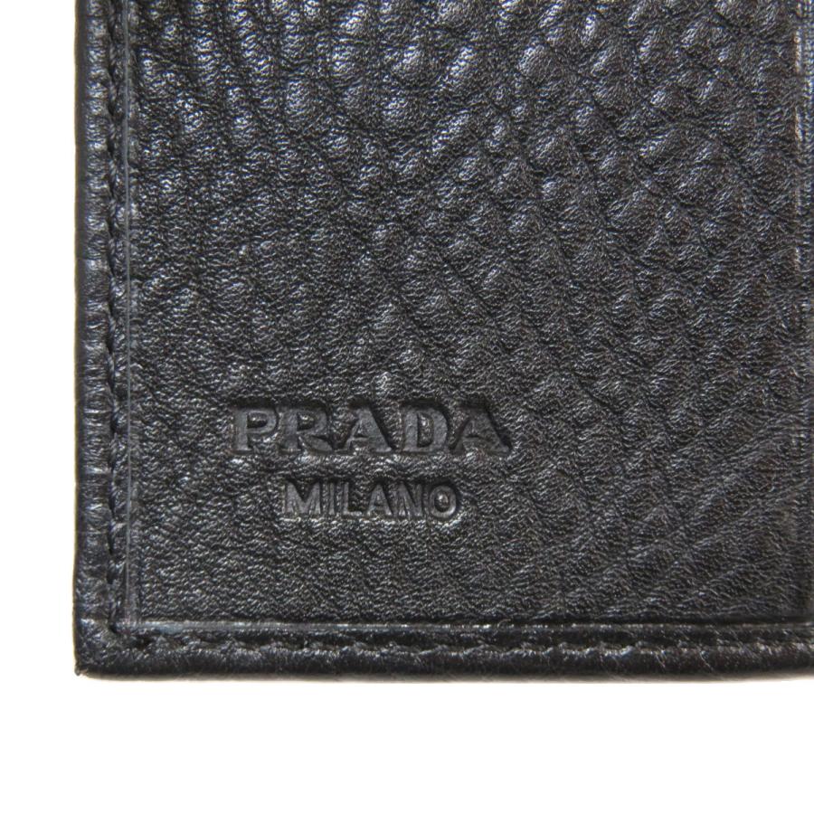PRADA プラダ ロゴ型押し 二つ折り財布（小銭入れあり） カーフ