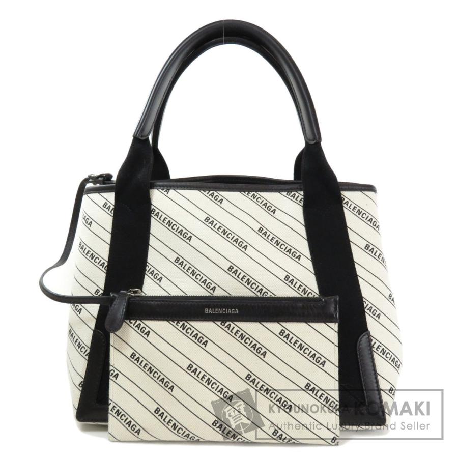 BALENCIAGA バレンシアガ 339933 ネイビーカバス ロゴストライプ 