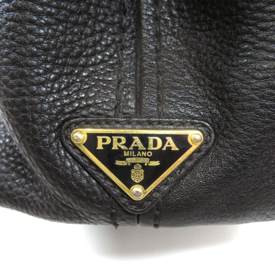 PRADA プラダ ロゴ刻印 トートバッグ レザー レディース 中古品 