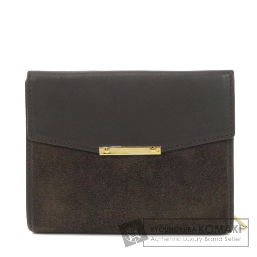 LOEWE ロエベ アナグラム 二つ折り財布（小銭入れあり） スウェード 