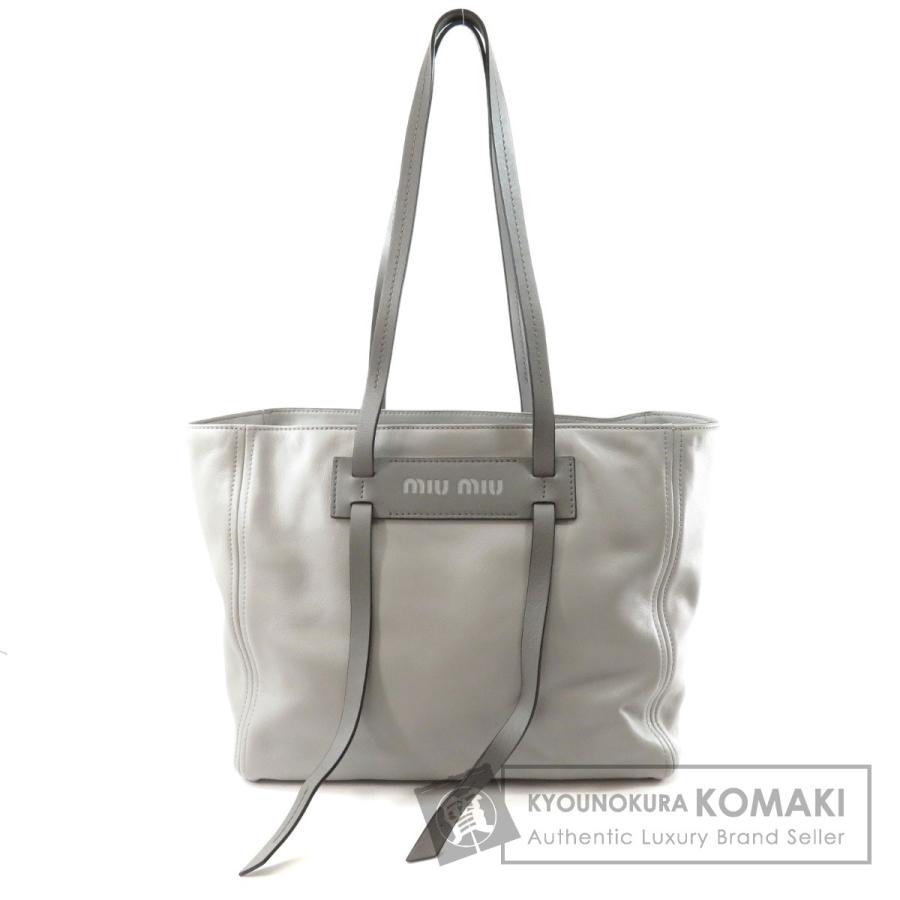 miu MIUMIU ミュウミュウ 5BG141 ロゴモチーフ トートバッグ レザー  