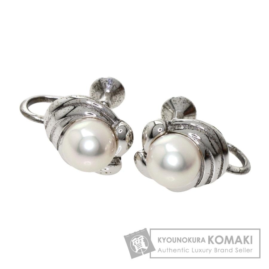 MIKIMOTO ミキモト パール 真珠 イヤリング シルバー レディース 中古