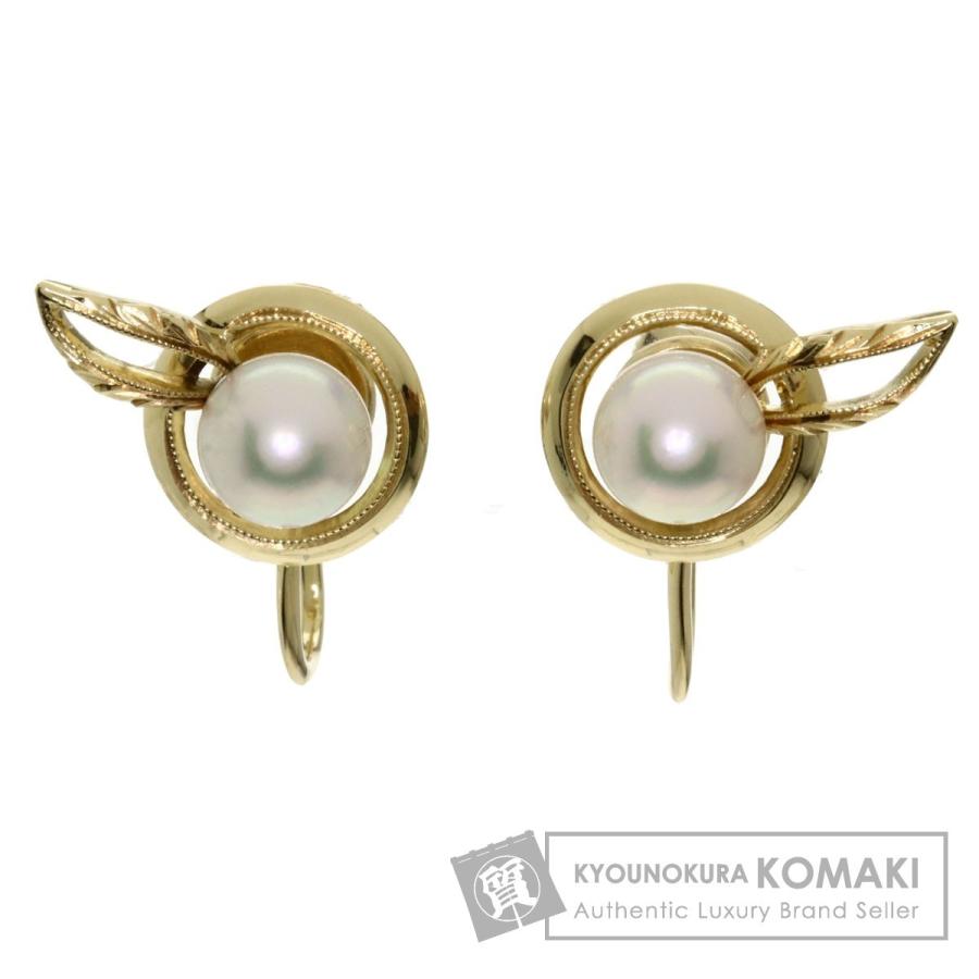 MIKIMOTO ミキモト アコヤパール 真珠 イヤリング K14イエローゴールド 