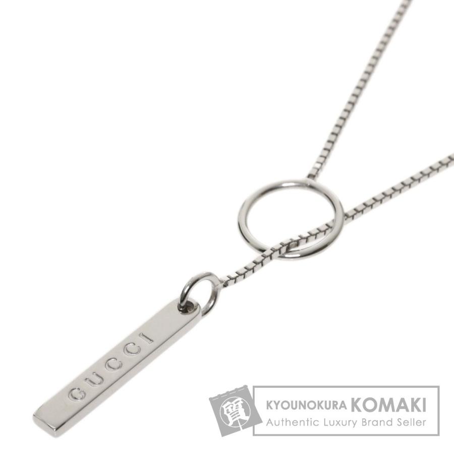 GUCCI グッチ ラリアット ネックレス K18ホワイトゴールド レディース 