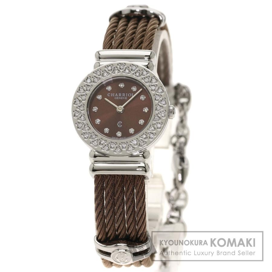 【感謝価格】 028D シャリオール CHARRIOL サントロペ 中古  レディース SS ステンレススチール  腕時計 腕時計