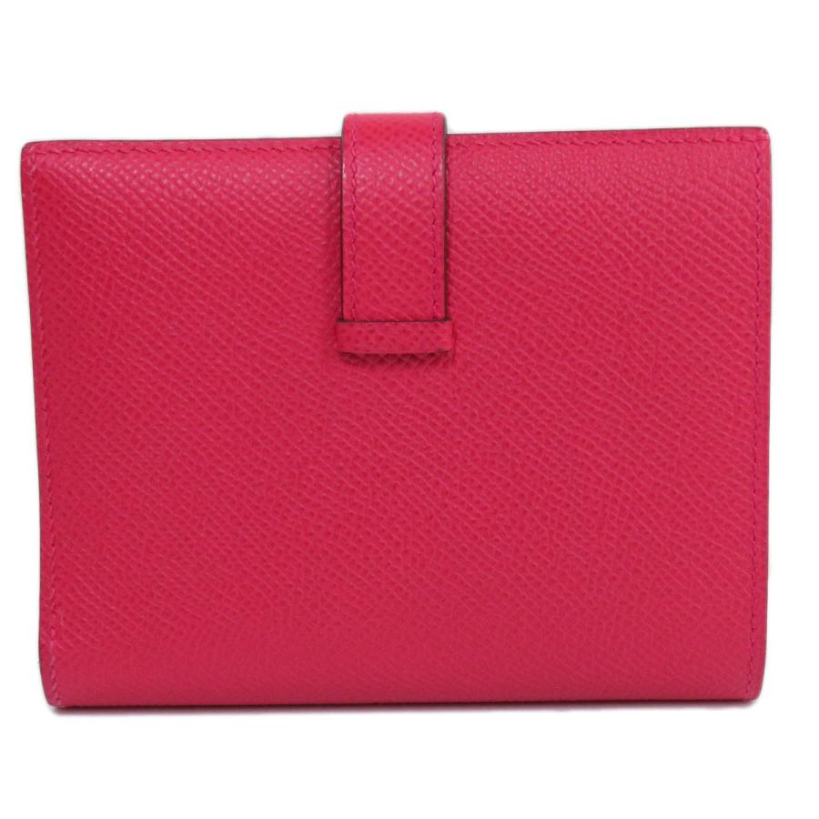 HERMES エルメス ベアンコンパクト ピンク ゴールド金具 二 HERMES エルメス ベアンコンパクト ピンク ゴールド金具 二