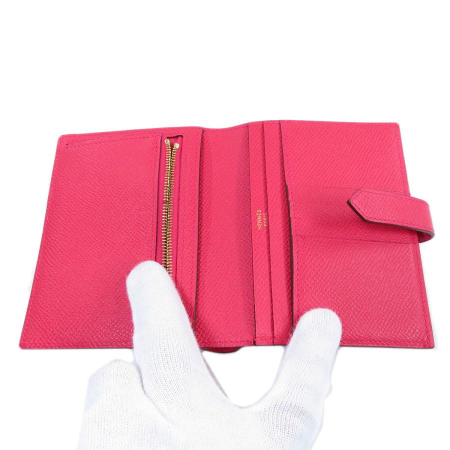 HERMES エルメス ベアンコンパクト ピンク ゴールド金具 二 HERMES エルメス ベアンコンパクト ピンク ゴールド金具 二