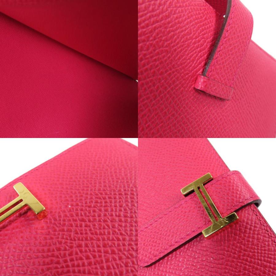 HERMES エルメス ベアンコンパクト ピンク ゴールド金具 二 HERMES エルメス ベアンコンパクト ピンク ゴールド金具 二