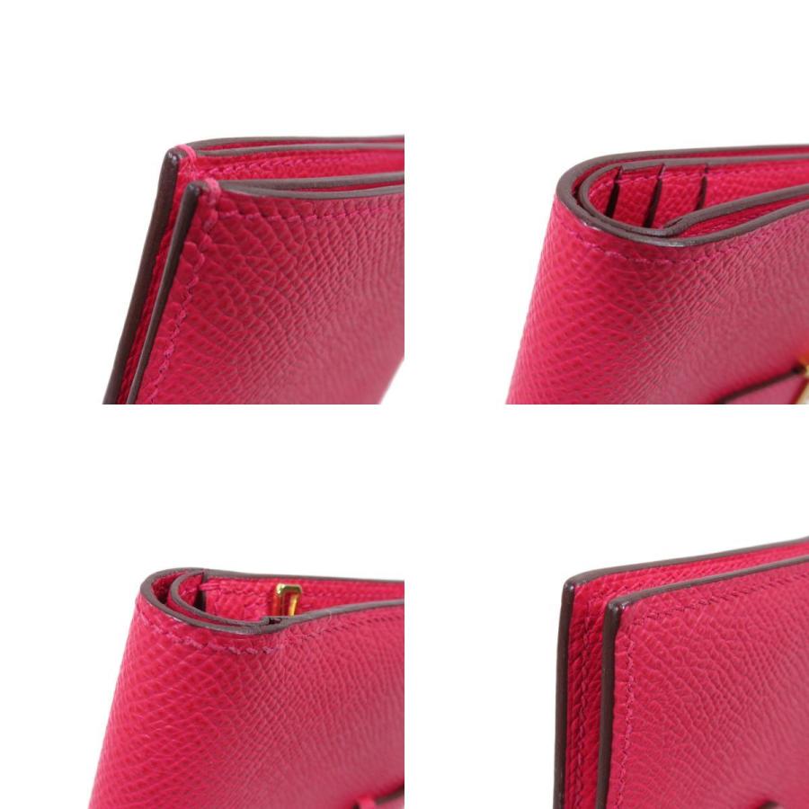 HERMES エルメス ベアンコンパクト ピンク ゴールド金具 二 HERMES エルメス ベアンコンパクト ピンク ゴールド金具 二