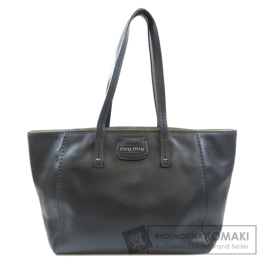 MIUMIU ミュウミュウ ロゴモチーフ トートバッグ カーフ レディース  