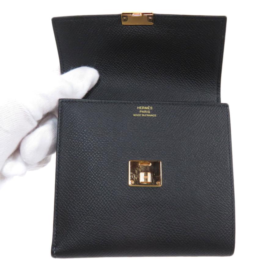 HERMES エルメス クリック12 黒 ブラック ゴールド金具 三つ折り HERMES エルメス クリック12 黒 ブラック ゴールド金具 三つ折り