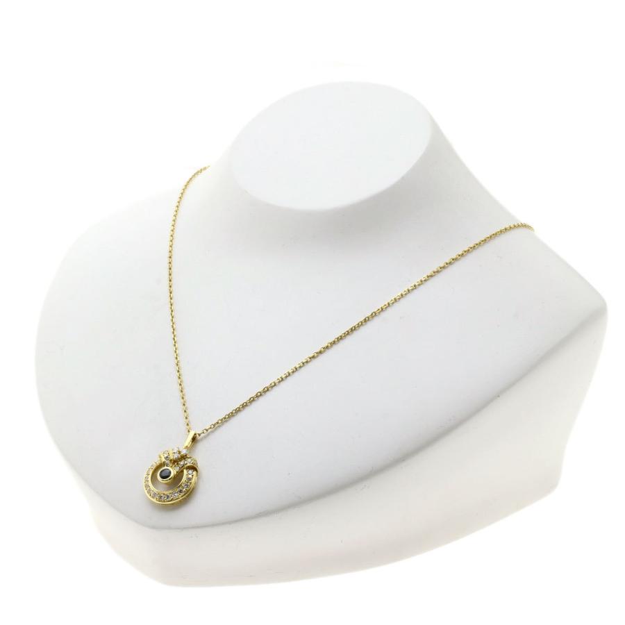MIKIMOTO ミキモト サファイア ダイヤモンド ネックレス K18イエロー 