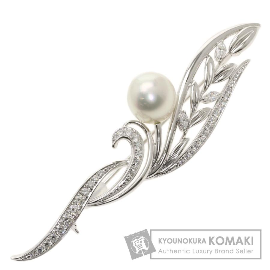 MIKIMOTO ミキモト パール 真珠 ダイヤモンド ブローチ K18 MIKIMOTO ミキモト パール 真珠 ダイヤモンド ブローチ K18