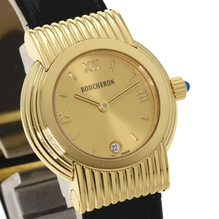 Boucheron ブシュロン ソリス 腕時計 K18イエローゴールド 革