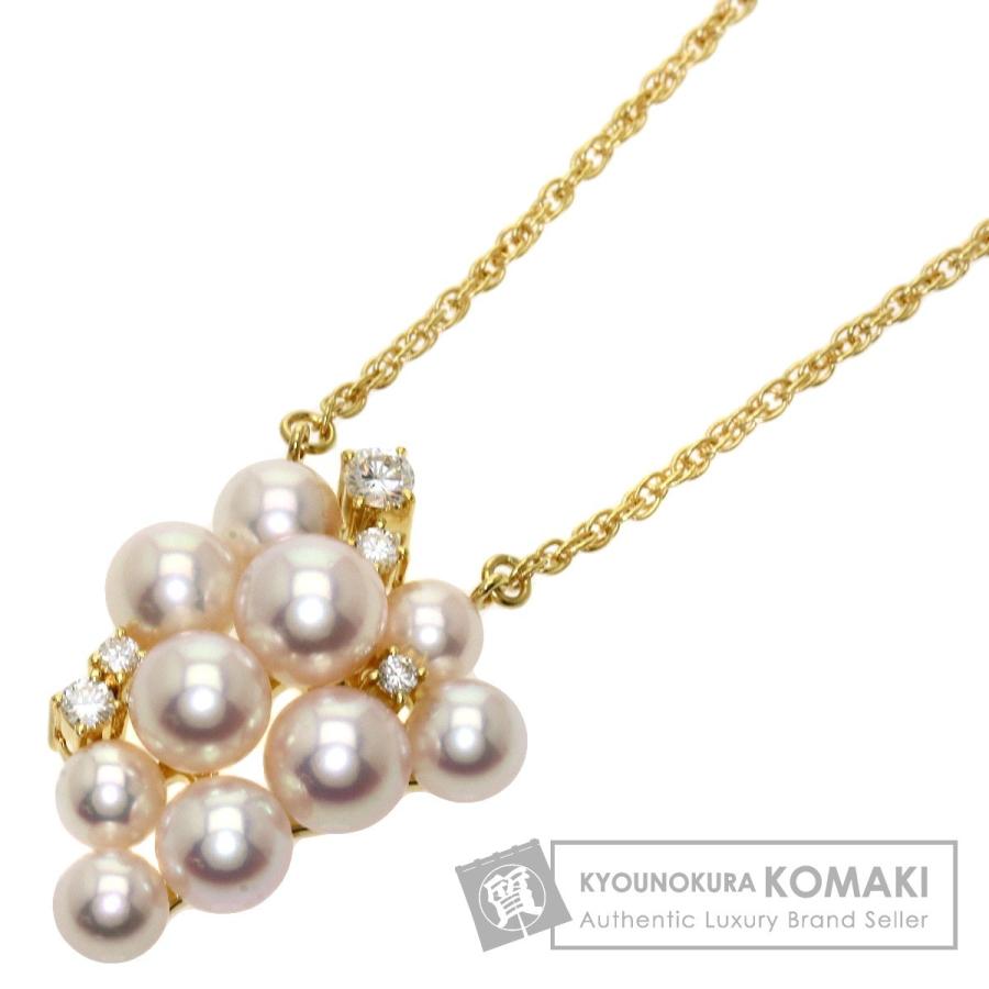 POLA ポーラ パール 真珠 ダイヤモンド ネックレス K18イエロー 
