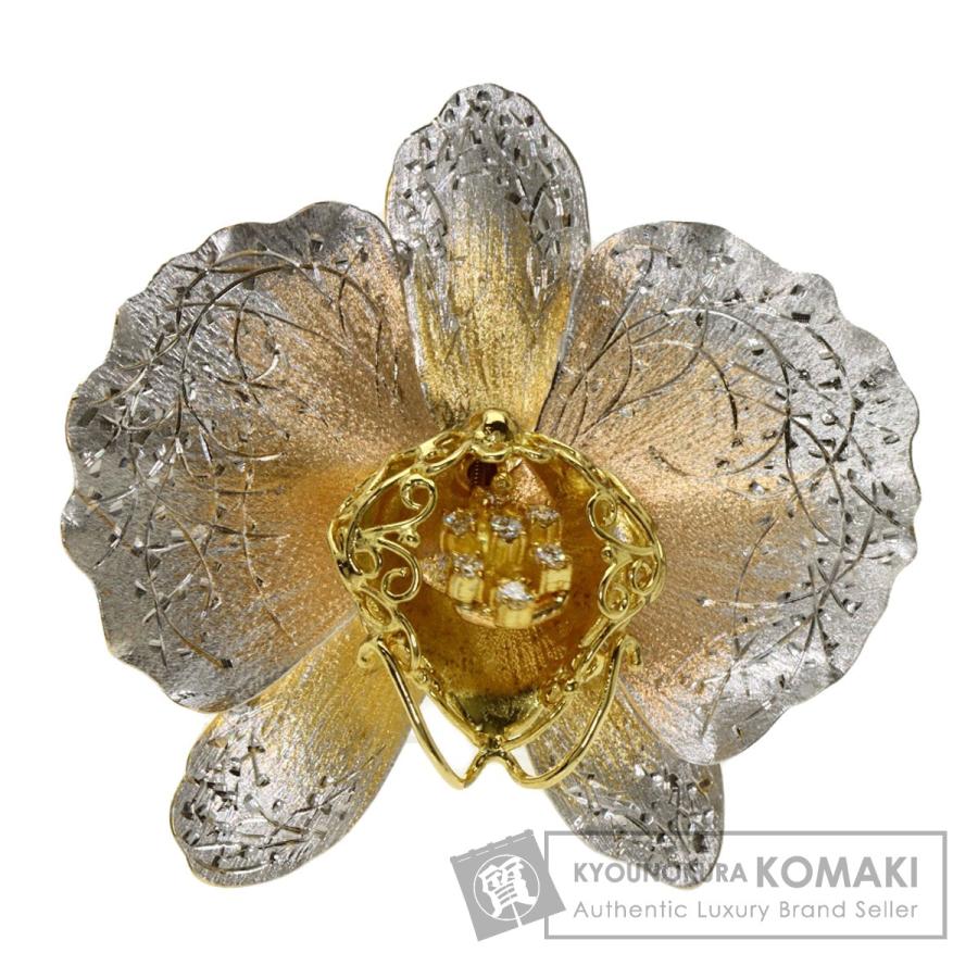 ジュエリー ペンダントトップ 2WAY ダイヤモンド ブローチ K18イエロー  