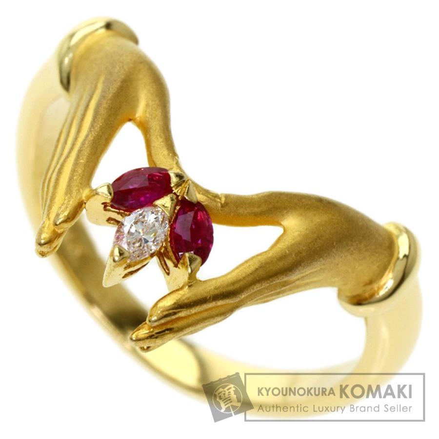 Carrera y カレライカレラ ハンドモチーフ ルビー ダイヤモンド リング  