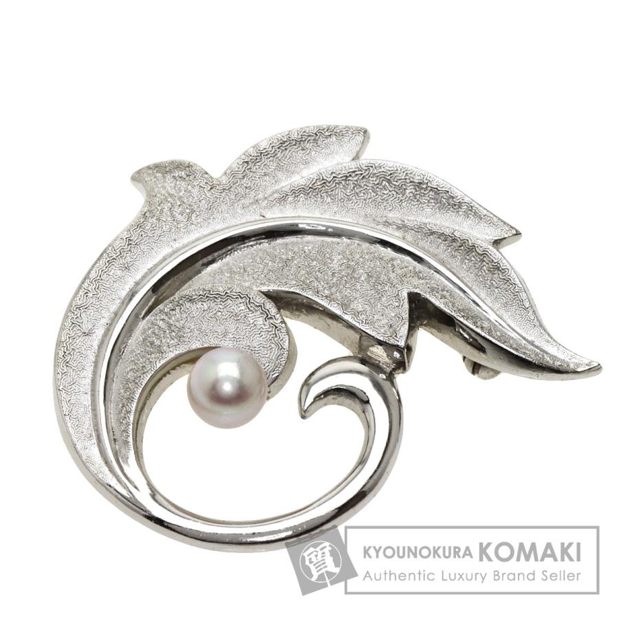 MIKIMOTO ミキモト パール 真珠 ブローチ 金属製 レディース 中古 