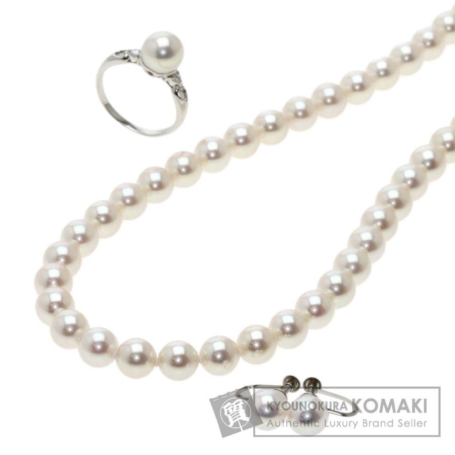 ジュエリー ネックレス.イヤリング・リング 3点セット アコヤパール