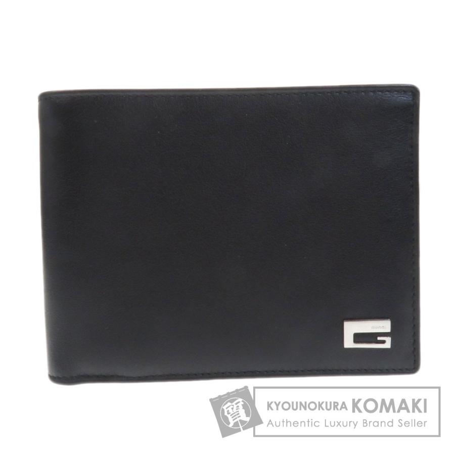 GUCCI グッチ 034 1502 ロゴ金具 二つ折り財布(小銭入れなし GUCCI グッチ 034 1502 ロゴ金具 二つ折り財布(小銭入れなし