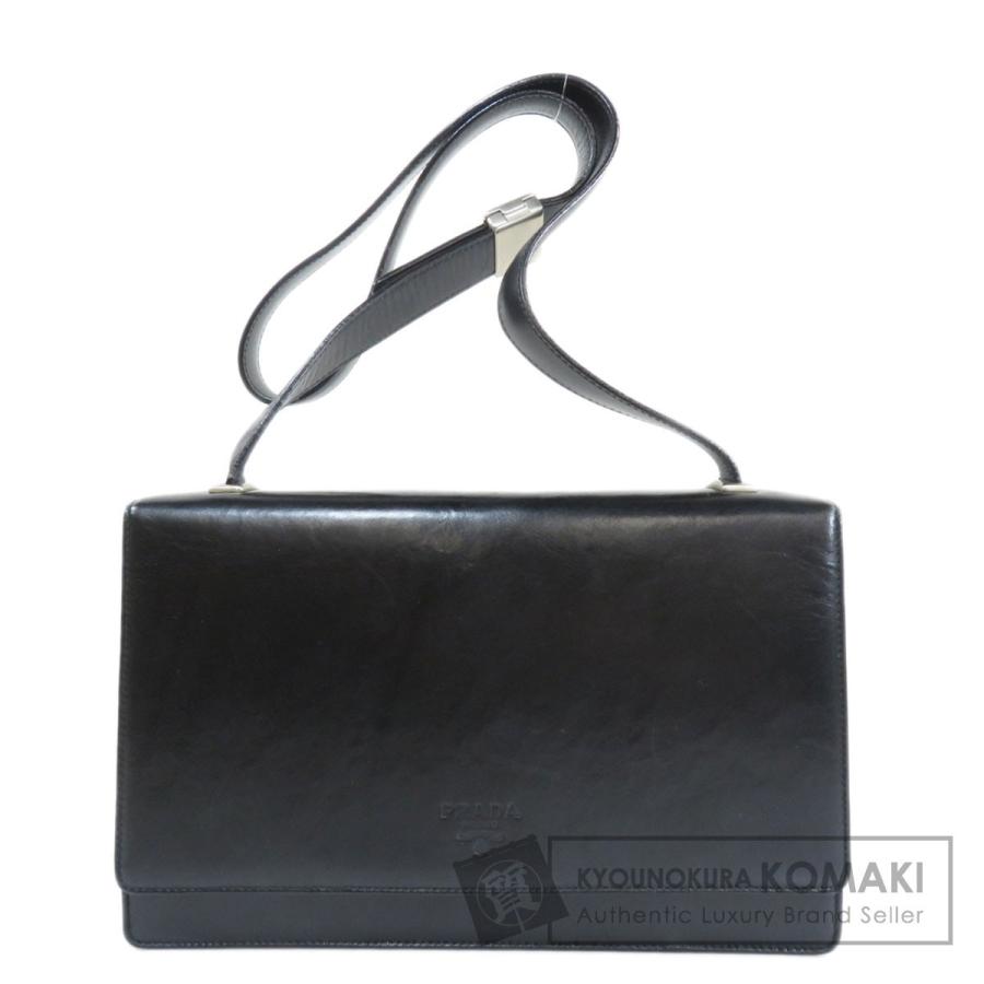 PRADA プラダ ロゴ刻印 ショルダーバッグ レザー レディース PRADA プラダ ロゴ刻印 ショルダーバッグ レザー レディース