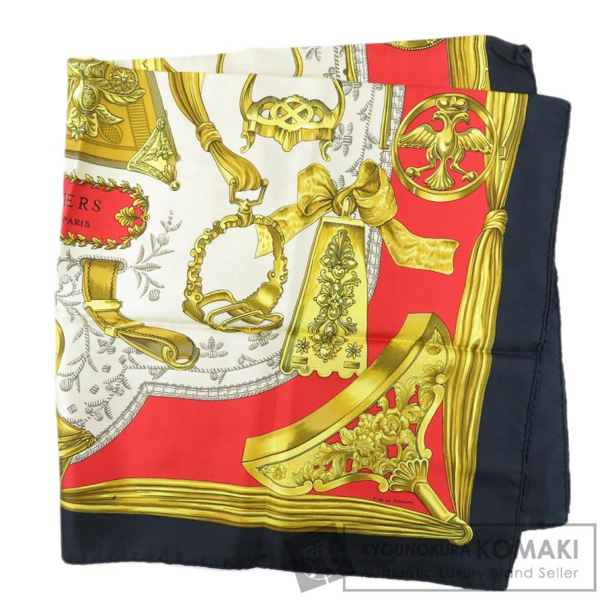 HERMES エルメス カレ90 ETRIERS 鐙柄・馬具柄 スカーフ シルク 