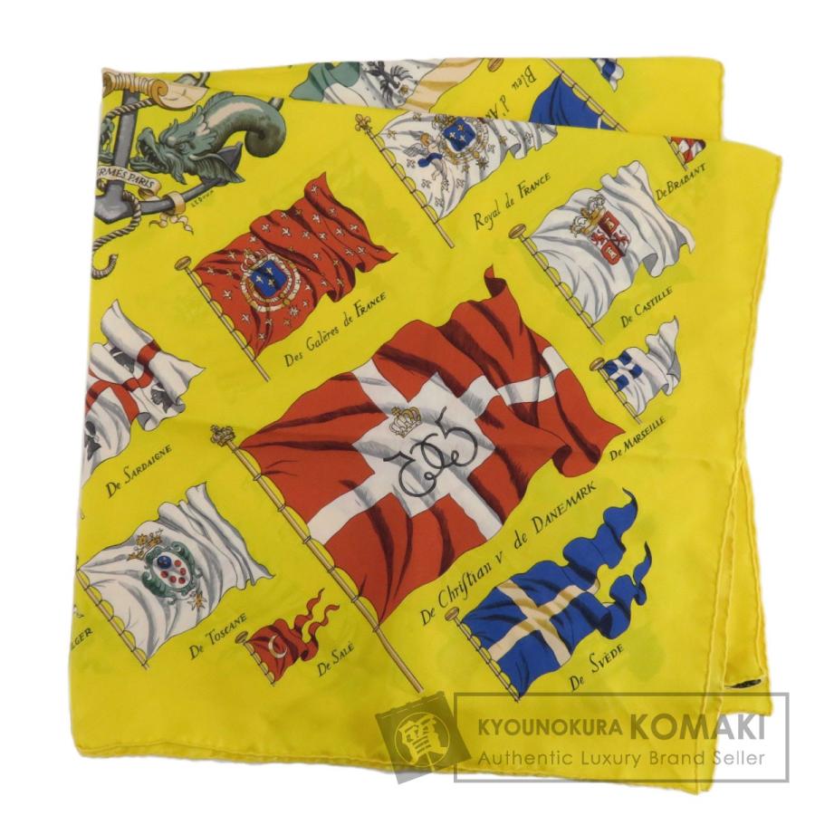 HERMES エルメス カレ90 PAVOIS 国旗 スカーフ シルク レディース 中古  