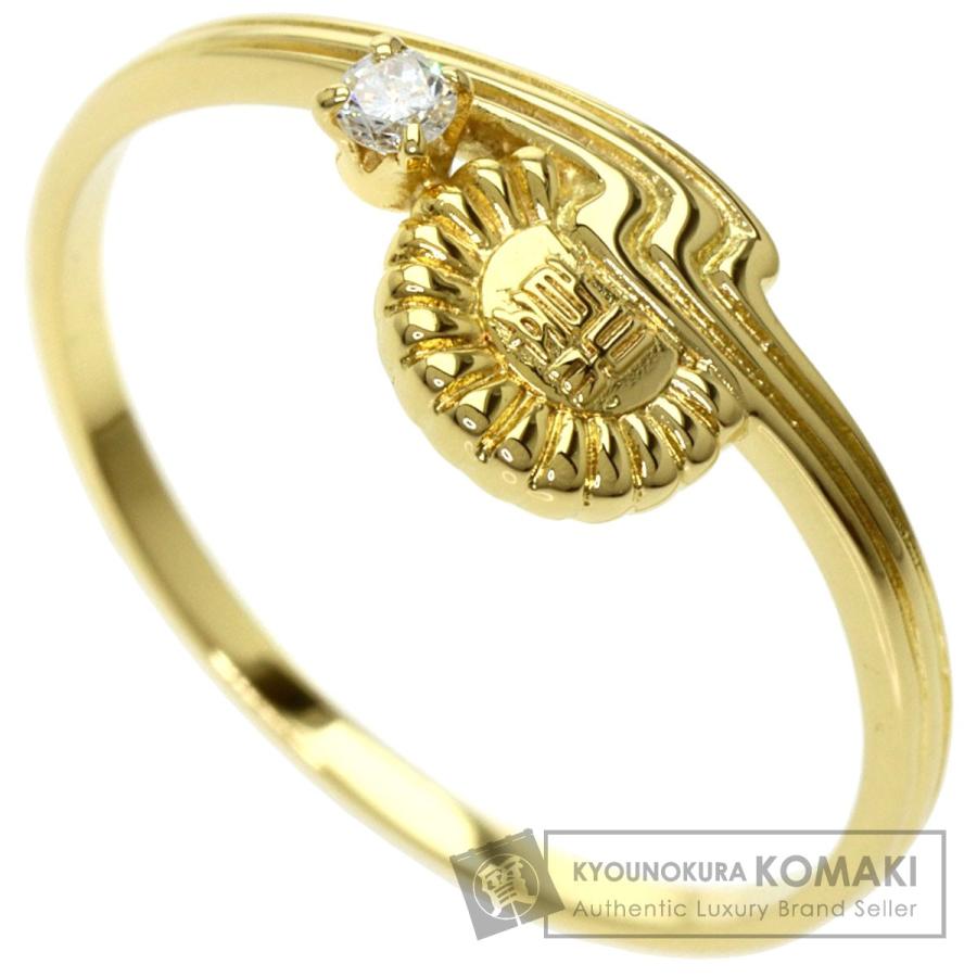 人気 ミキモト ダイヤモンド 1P デザイン リング 指輪 イエロー