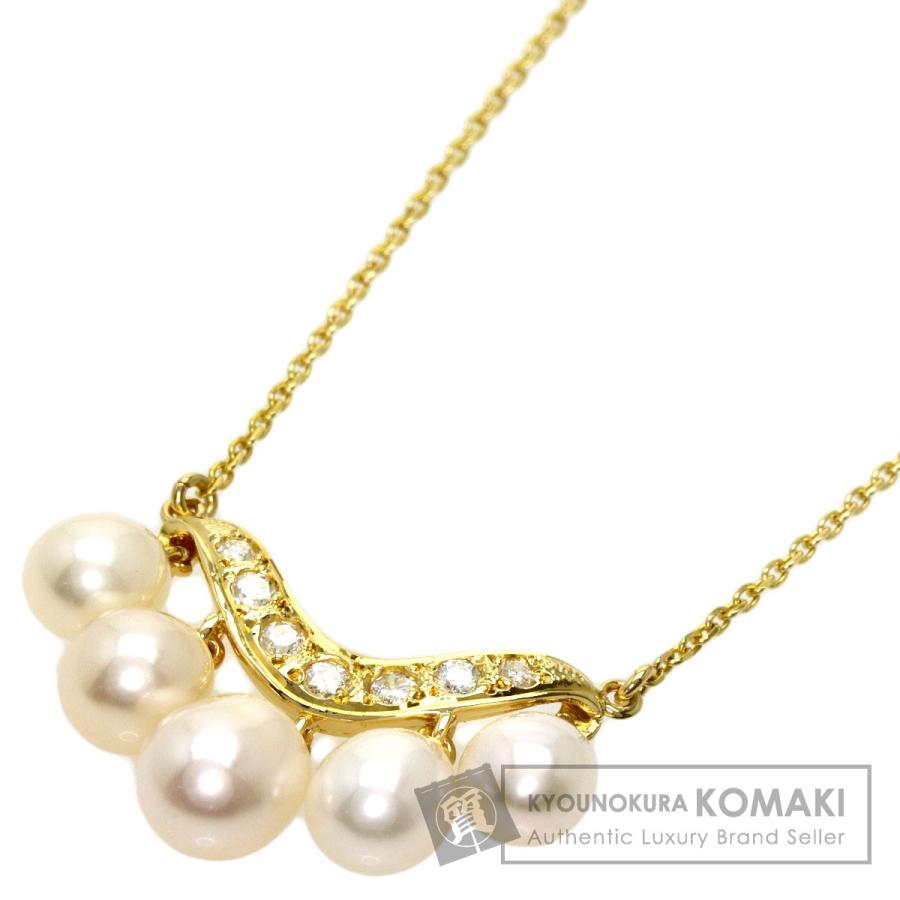 MIKIMOTO ミキモト パール 真珠 ダイヤモンド ネックレス K18 MIKIMOTO ミキモト パール 真珠 ダイヤモンド ネックレス K18