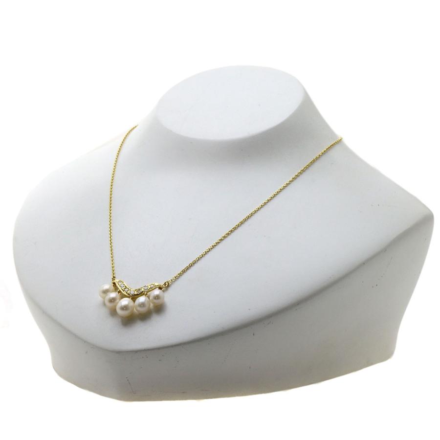 MIKIMOTO ミキモト パール 真珠 ダイヤモンド ネックレス K18 MIKIMOTO ミキモト パール 真珠 ダイヤモンド ネックレス K18