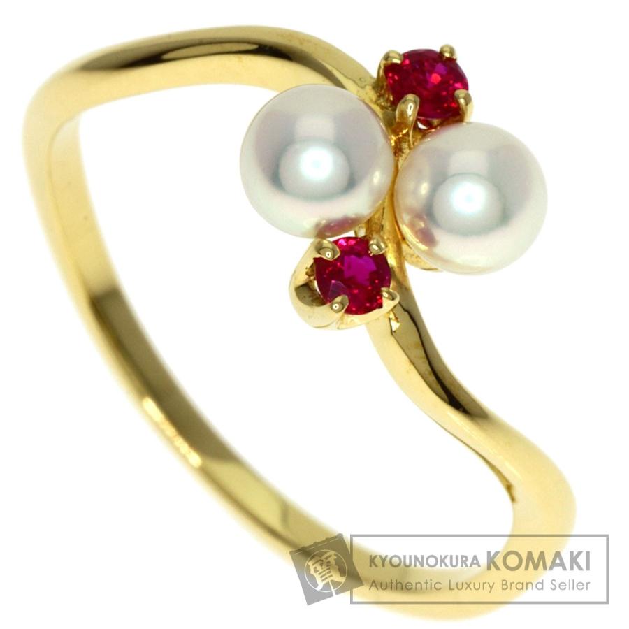 MIKIMOTO ミキモト ベビーパール 真珠 ルビー リング・指輪 K18 