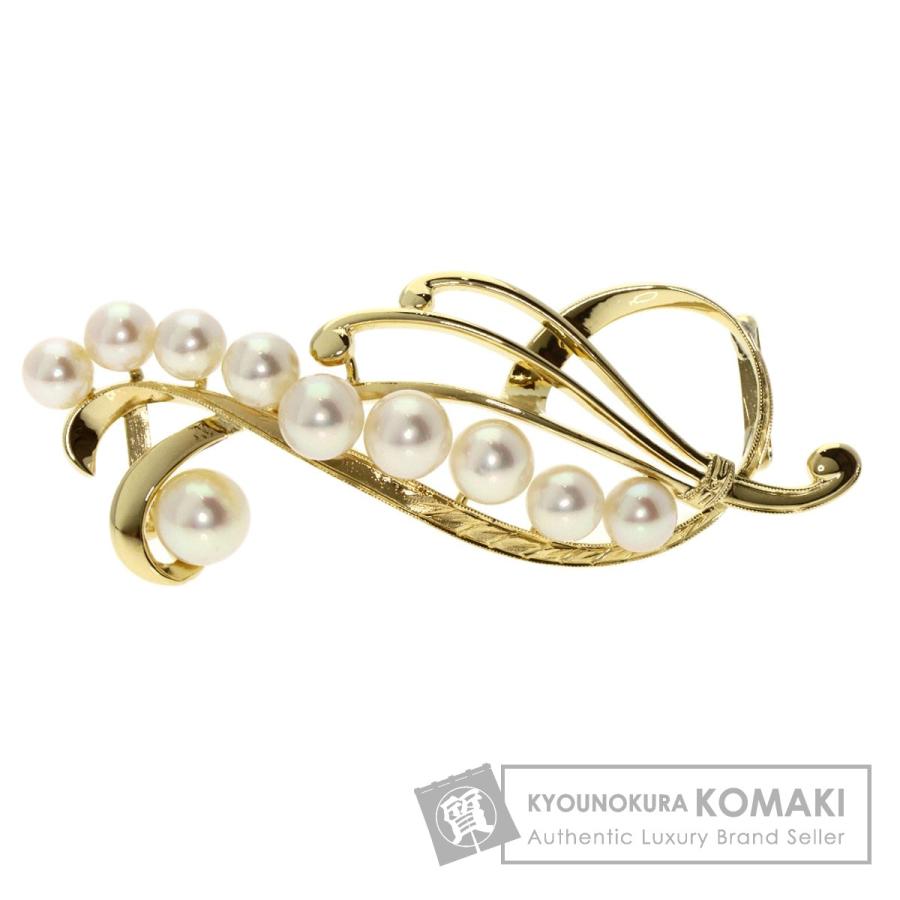 MIKIMOTO ミキモト アコヤパール 真珠 帯留め K14イエローゴールド  