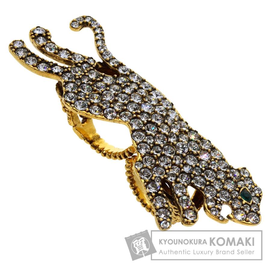 GUCCI グッチ チーターリング ラインストーン リング・指輪 GP  