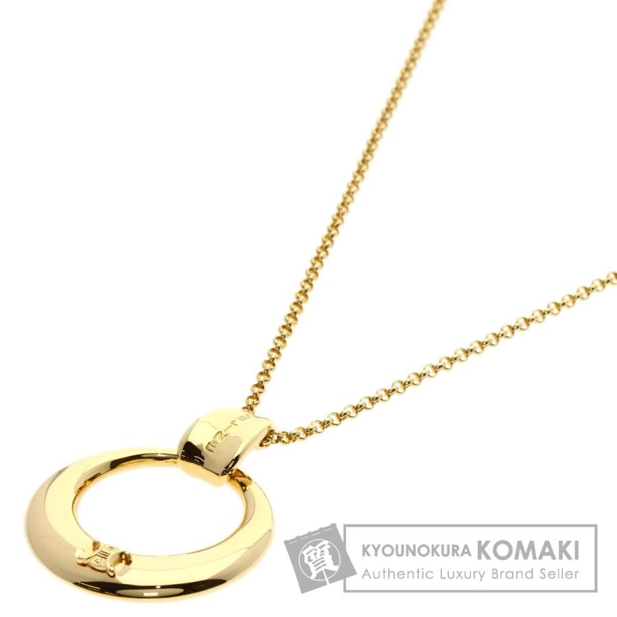 CELINE セリーヌ サークル マカダム ネックレス K18イエローゴールド  