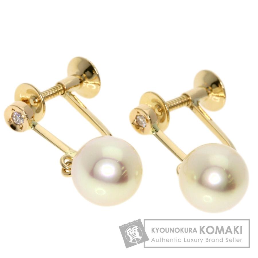 TASAKI タサキ アコヤパール 真珠 ダイヤモンド イヤリング K14 