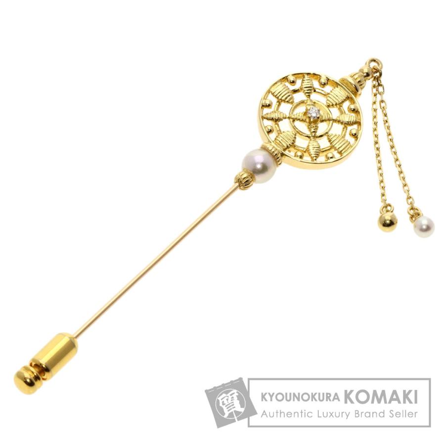 MIKIMOTO ミキモト パール 真珠 ダイヤモンド ピンブローチ ブローチ 