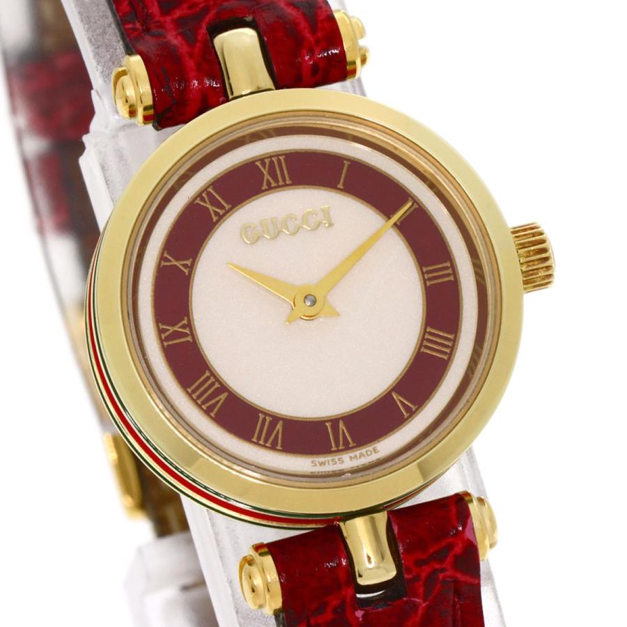 GUCCI グッチ シェリーライン 腕時計 GP 革 レディース 中古 GUCCI グッチ シェリーライン 腕時計 GP 革 レディース 中古