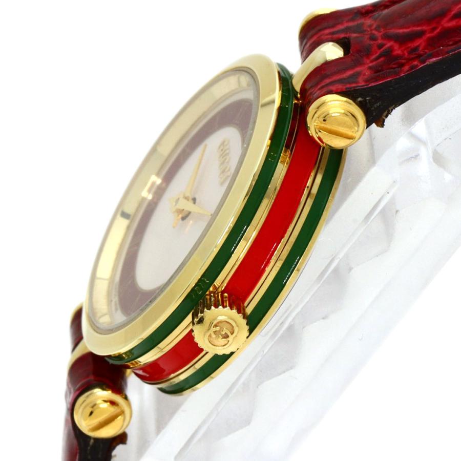 GUCCI グッチ シェリーライン 腕時計 GP 革 レディース 中古 GUCCI グッチ シェリーライン 腕時計 GP 革 レディース 中古