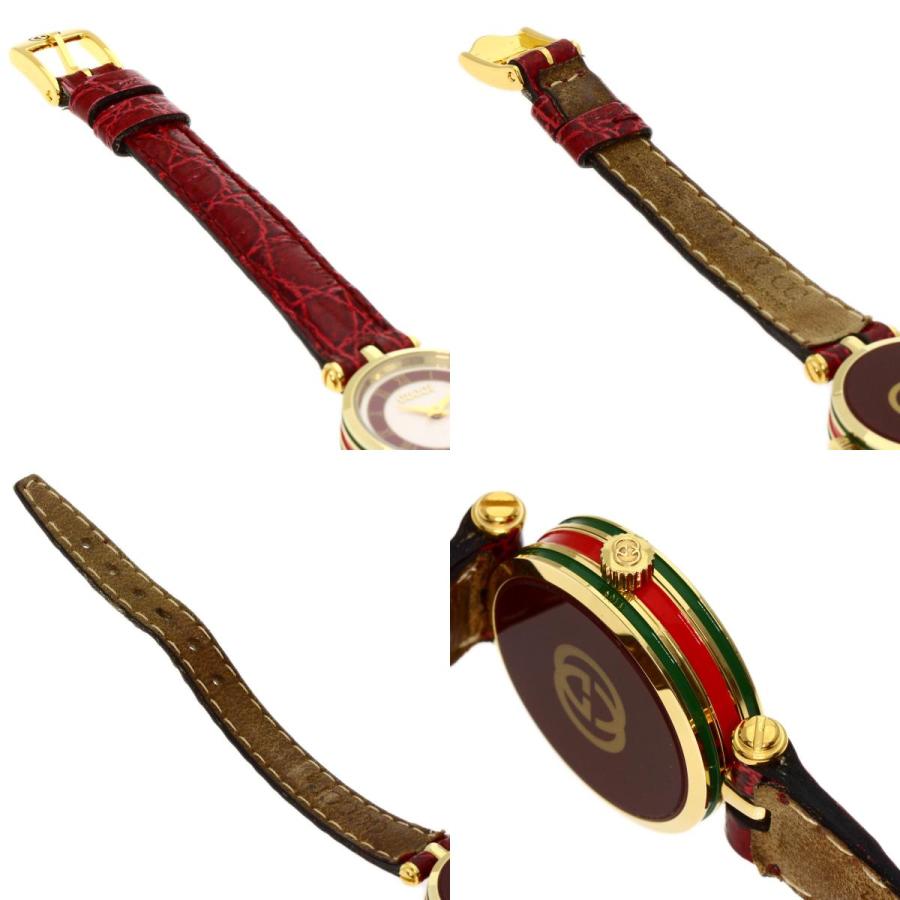 GUCCI グッチ シェリーライン 腕時計 GP 革 レディース 中古 GUCCI グッチ シェリーライン 腕時計 GP 革 レディース 中古