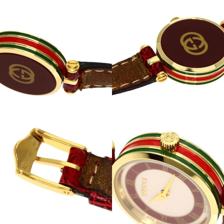 GUCCI グッチ シェリーライン 腕時計 GP 革 レディース 中古 GUCCI グッチ シェリーライン 腕時計 GP 革 レディース 中古