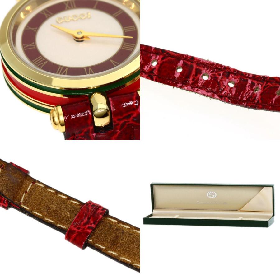 GUCCI グッチ シェリーライン 腕時計 GP 革 レディース 中古 GUCCI グッチ シェリーライン 腕時計 GP 革 レディース 中古