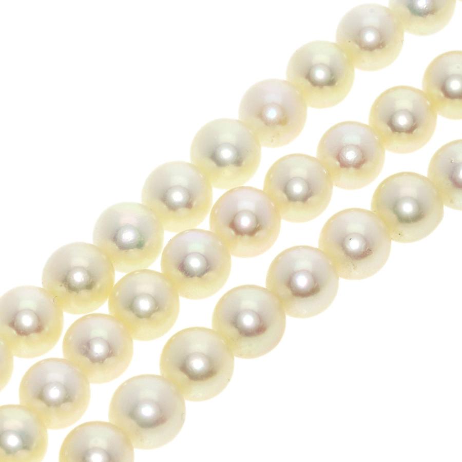 MIKIMOTO ミキモト パール 真珠 3連 ネックレス シルバー レディース 中古｜kyounokura｜02