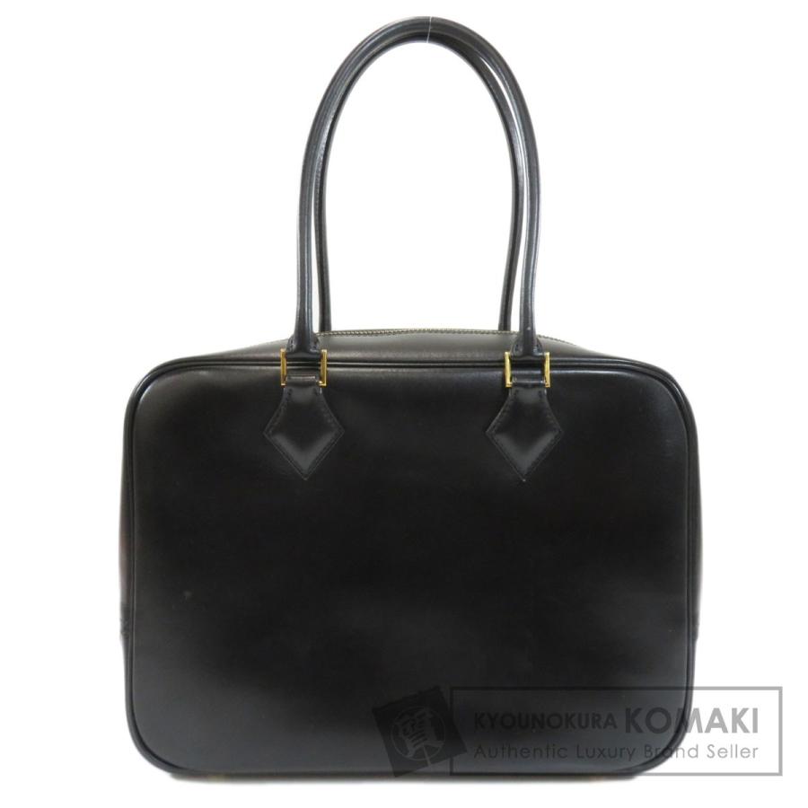 HERMES エルメス プリュム28 黒 ブラック ゴールド金具 ハンドバッグ  