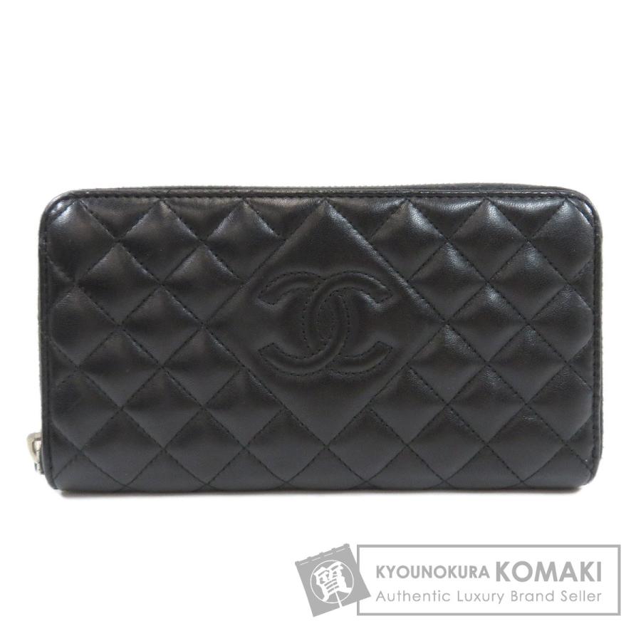 CHANEL シャネル マトラッセ ココマーク シルバー金具 長財布（小銭  
