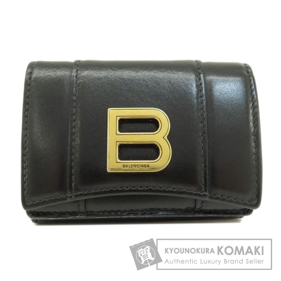 BALENCIAGA バレンシアガ ロゴ 二つ折り財布（小銭入れあり） レザー 