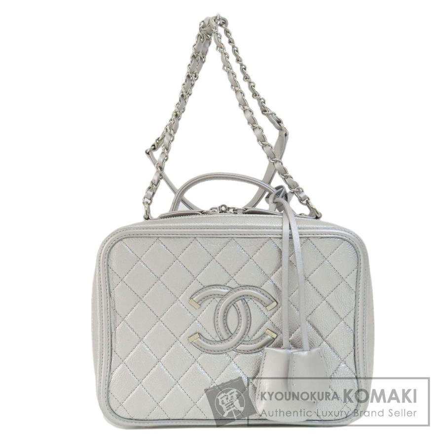 CHANEL シャネル CCフィリグリー バニティバッグ シルバー金具 CHANEL シャネル CCフィリグリー バニティバッグ シルバー金具
