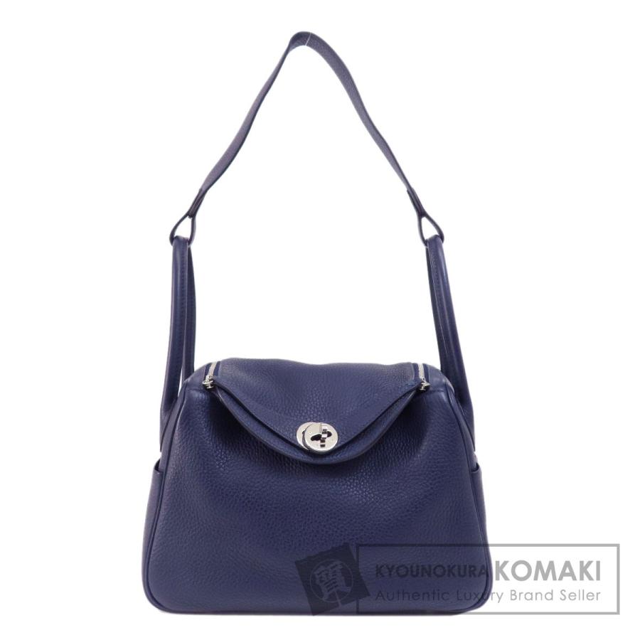 HERMES エルメス リンディ26 ブルーニュイ シルバー金具 ハンドバッグ  