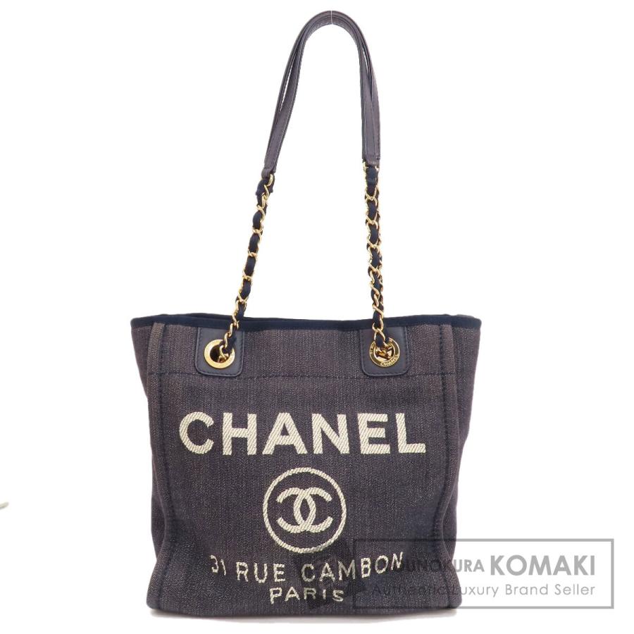 CHANEL シャネル ドーヴィルPM ゴールド金具 ハンドバッグ デニム 