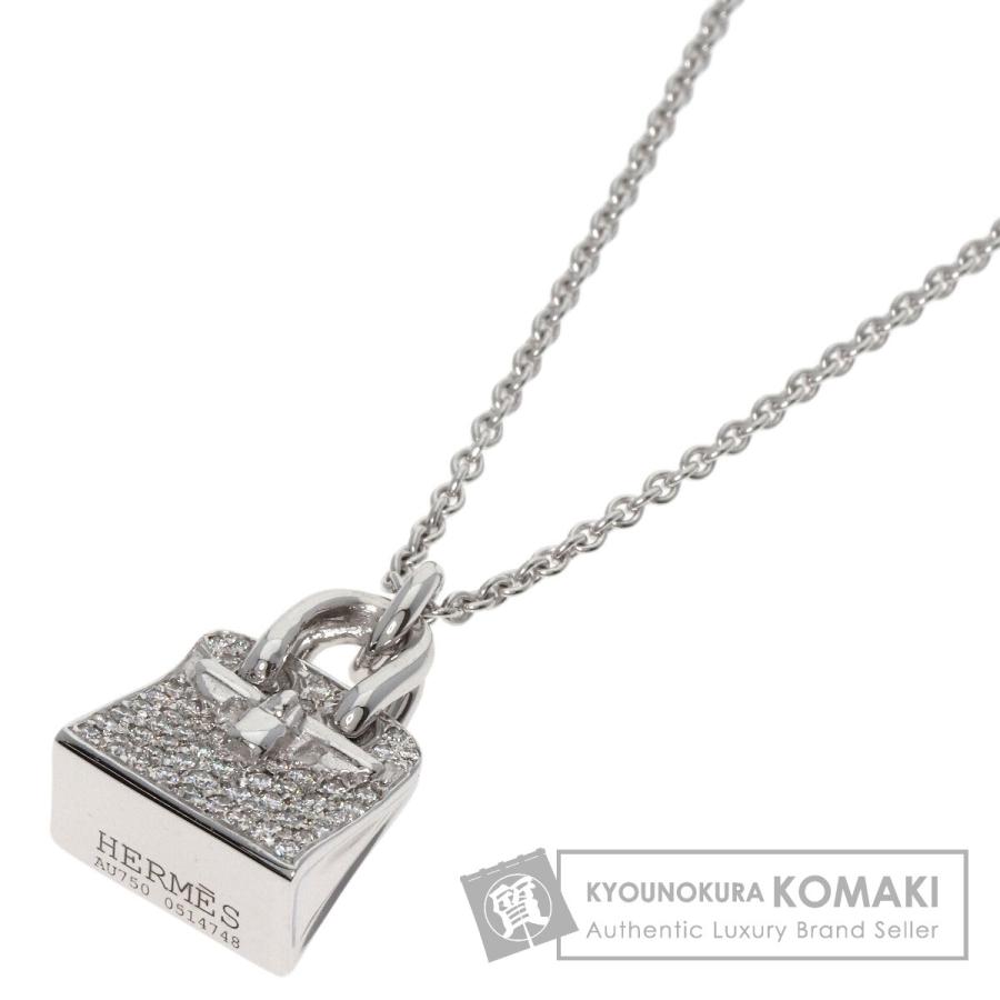 HERMES エルメス アミュレット バーキン ダイヤモンド ネックレス K18  