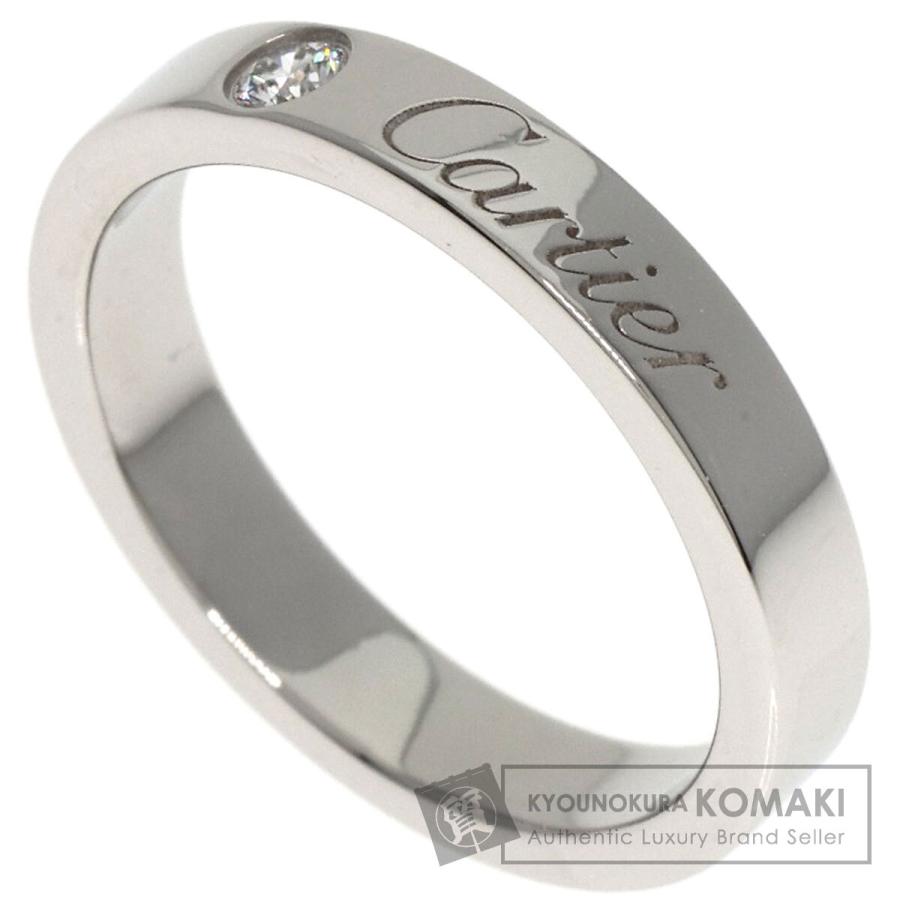 カルティエ ダイヤ 1P マリッジ リング 5号(45) Pt950 箱 仕上済